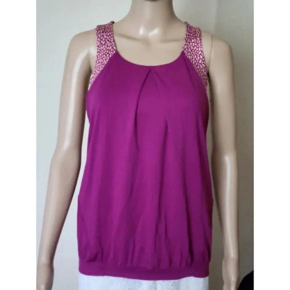 Lululemon Built in Bra Strappy Open Back Tank Top Racerback multicolor Size 6 - Picture 1 of 7